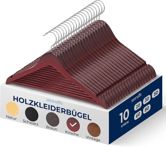 10er-Set Platzsparende Kleiderbügel, 10 Stück Rot