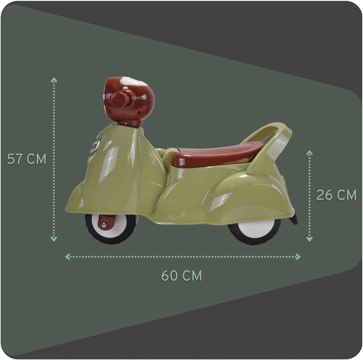 Rutschfahrzeug Retro Scooter ab 1 Jahr mit Hupe, Retro Grün