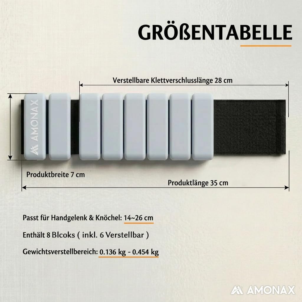 Gewichtsmanschetten Set für Beine und Arme (2x0,5kg), Grau - 0,5kg x 2