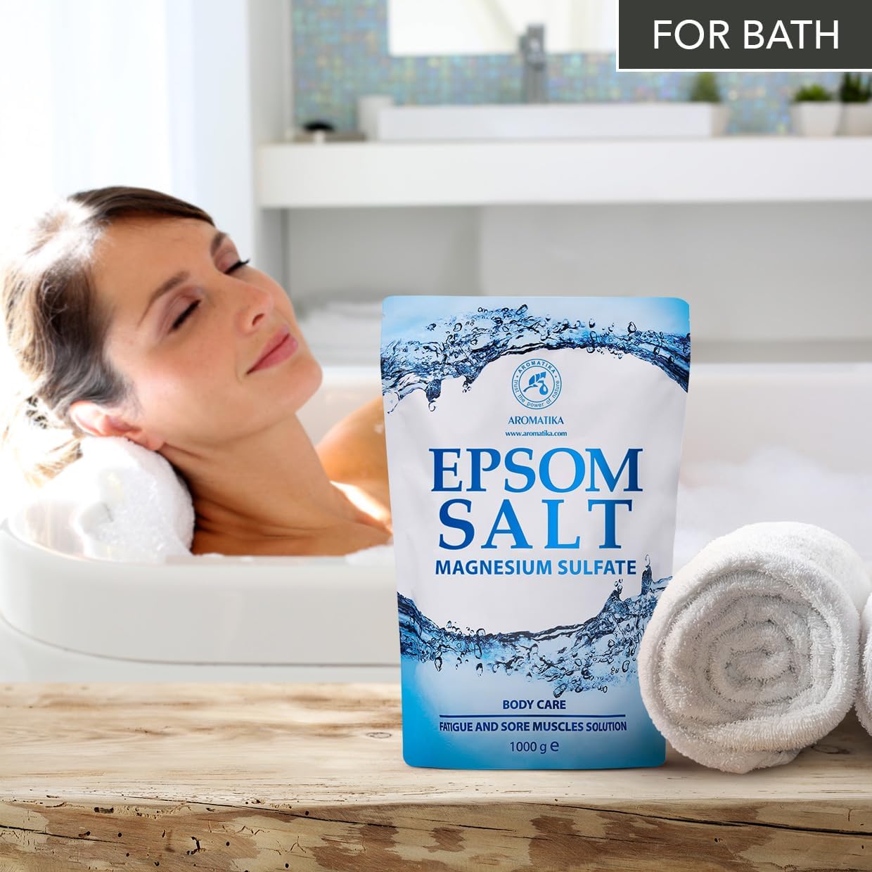 Epsom Badesalz 5er Pack für Magnesiumbäder, 1 kg (5er Pack)