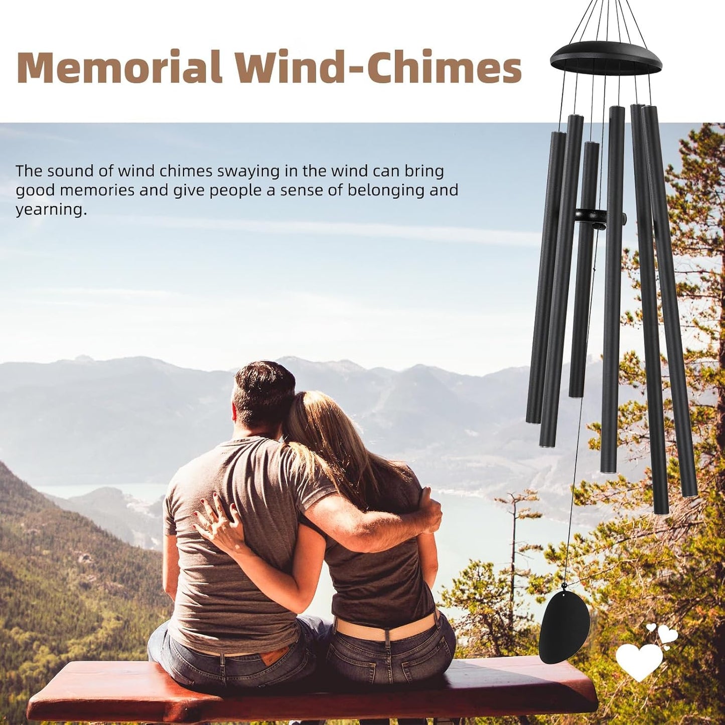 Outdoor-Windglocke, 50" Schwarz
