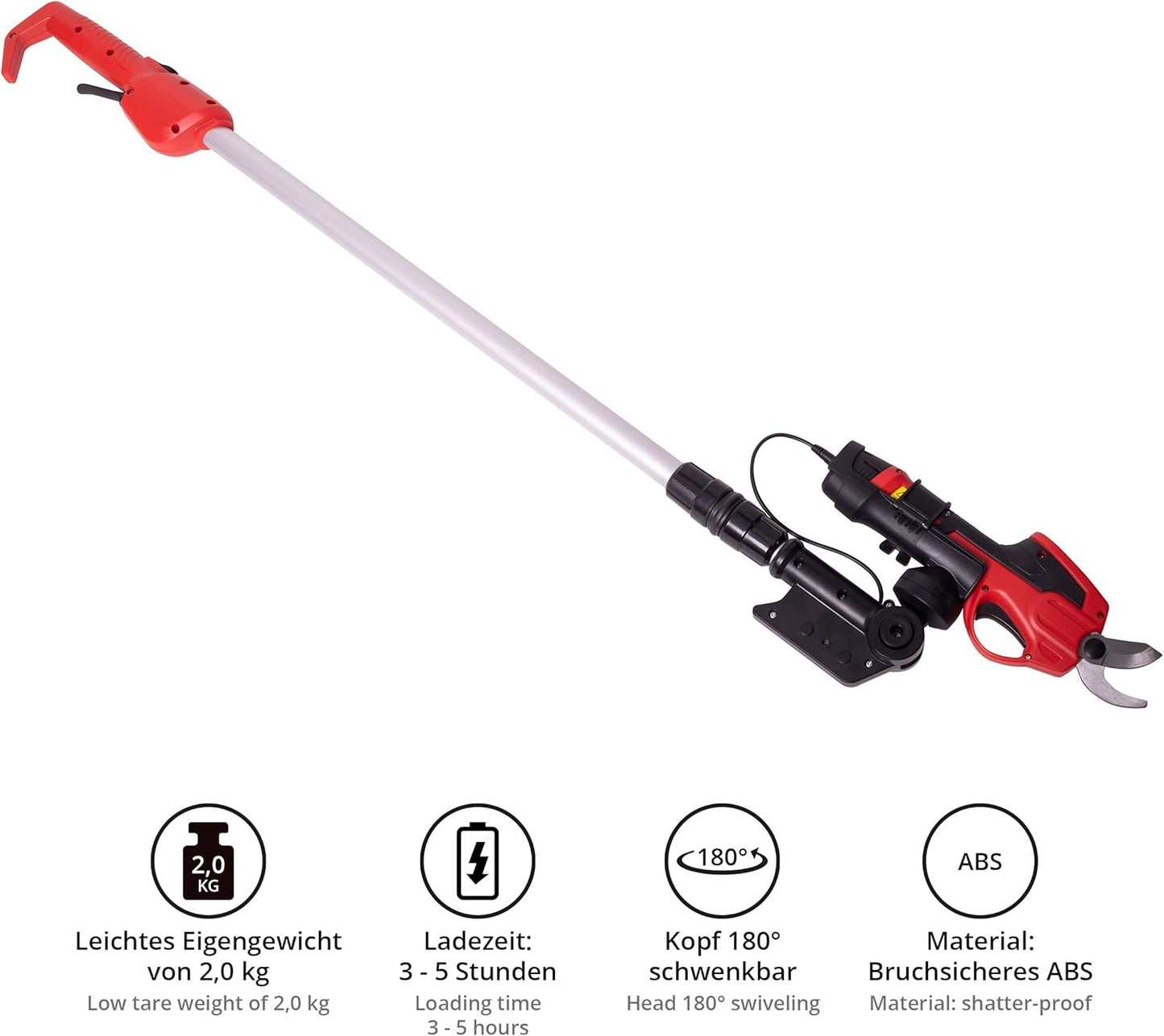 Elektrische Gartenschere mit Teleskopstiel, Gartenschere mit Teleskopstiel