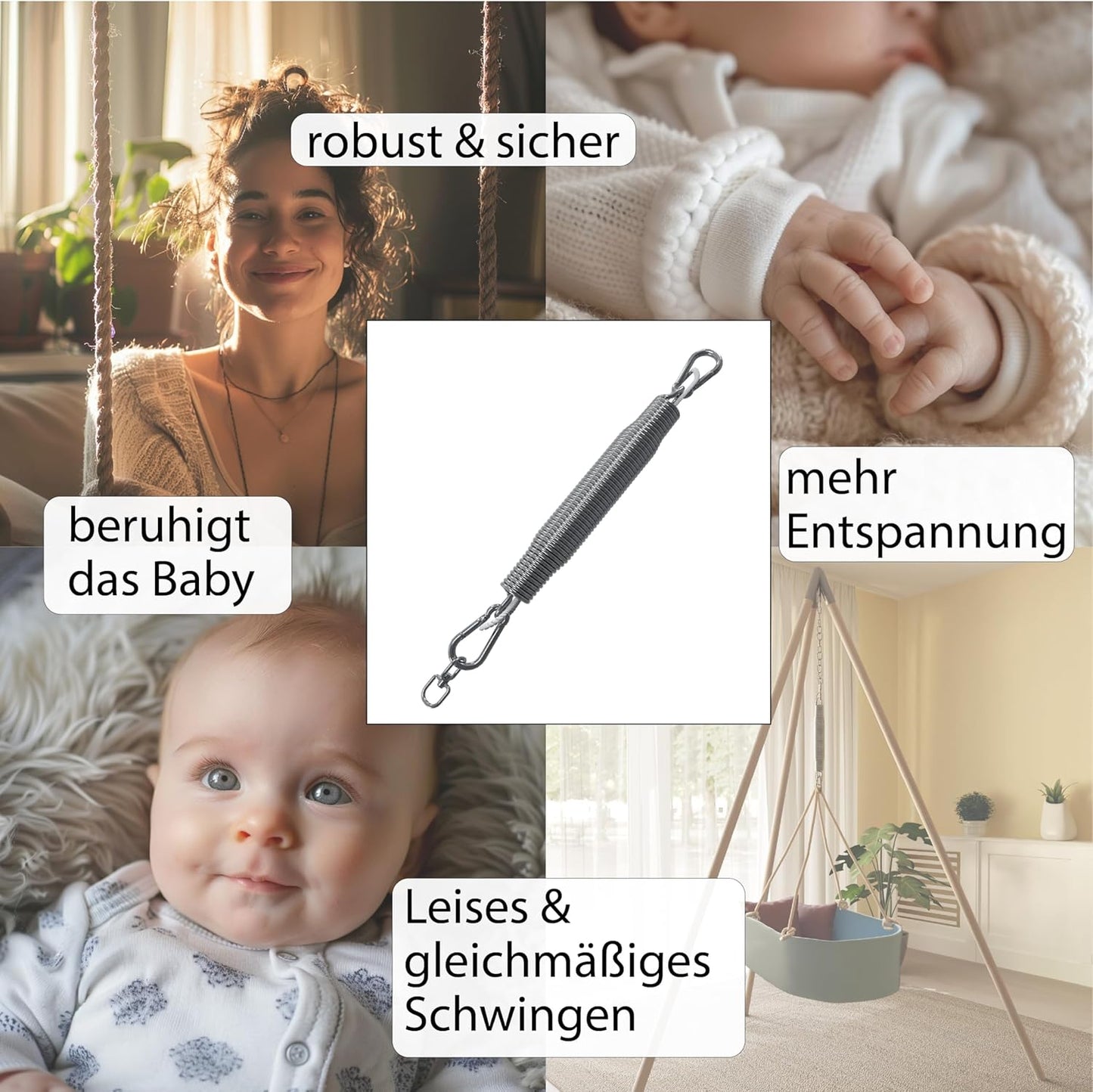 Schwingfeder-Set für Babywiege und Hängematte
