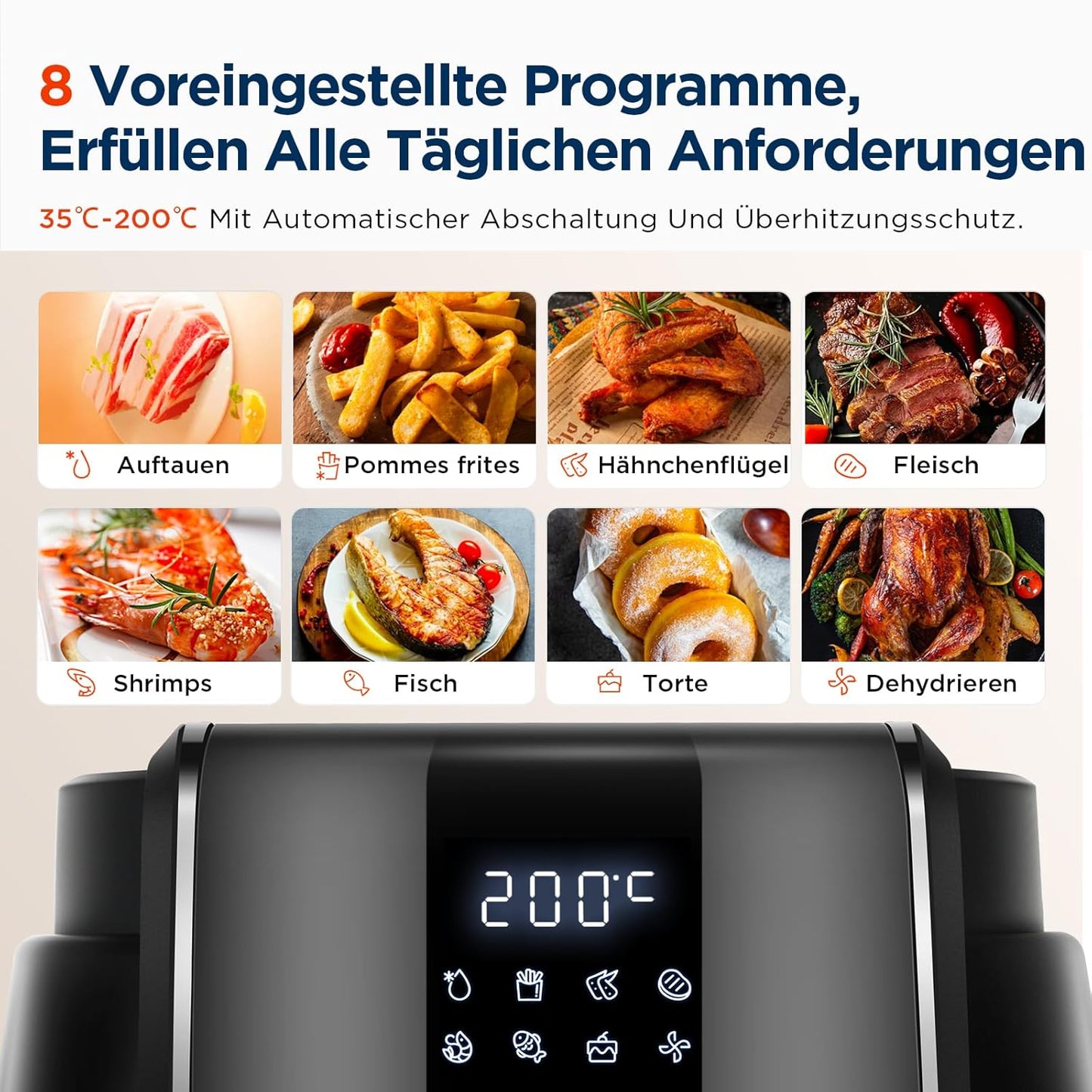 Heissluftfritteuse MF-CN40C2, 4L Dunkelgrau