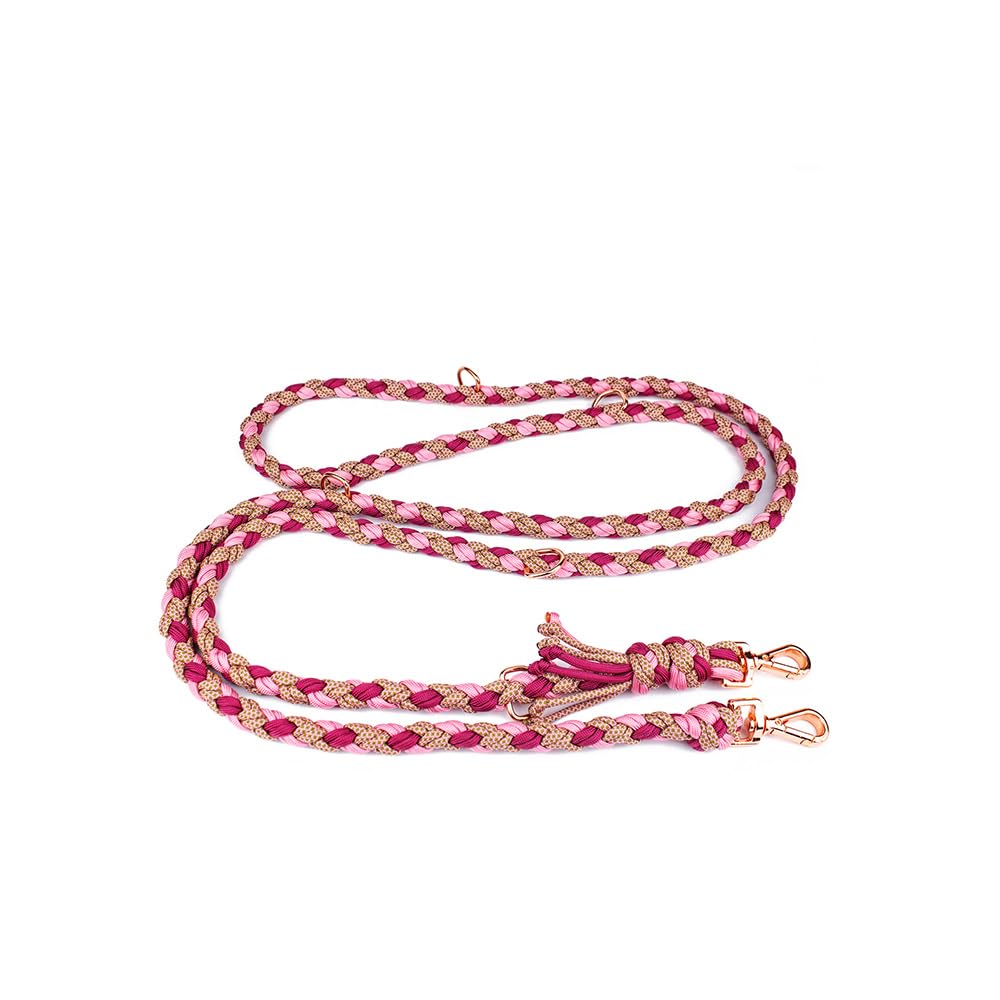 Handgemachte Paracord-Hundeleine Foxy, 300 cm, Pink L Lienelänge: 300 cm