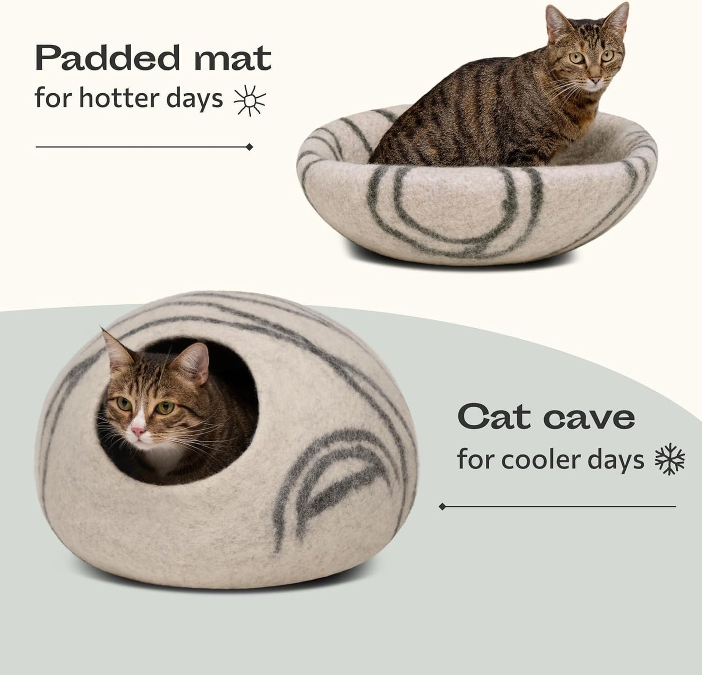 2-in-1 Katzenhöhle, Light Grey M