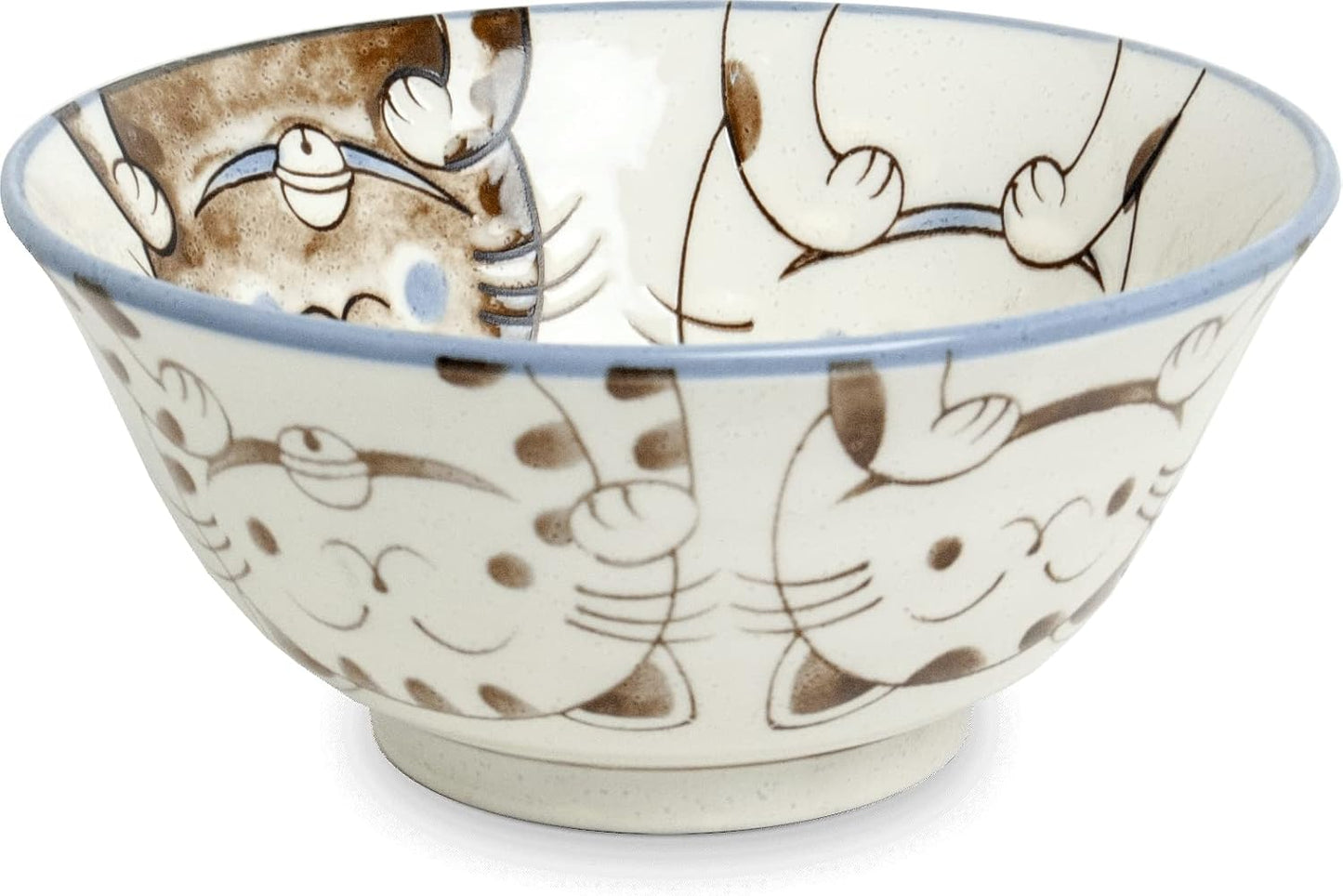 Tokio Japan Dessertschalen mit Katzendesign, 2 Stück, 2x Three Cats 15x7cm 500ml Bluepink