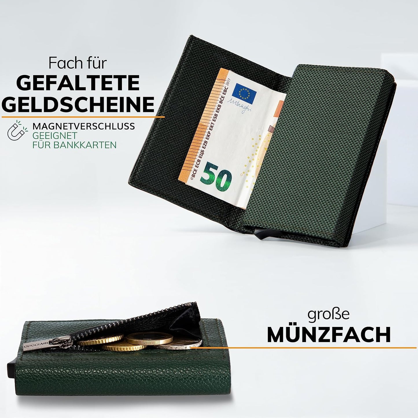 Kreditkartenetui mit Münzfach und RFID-Schutz, Forest Kunstleder