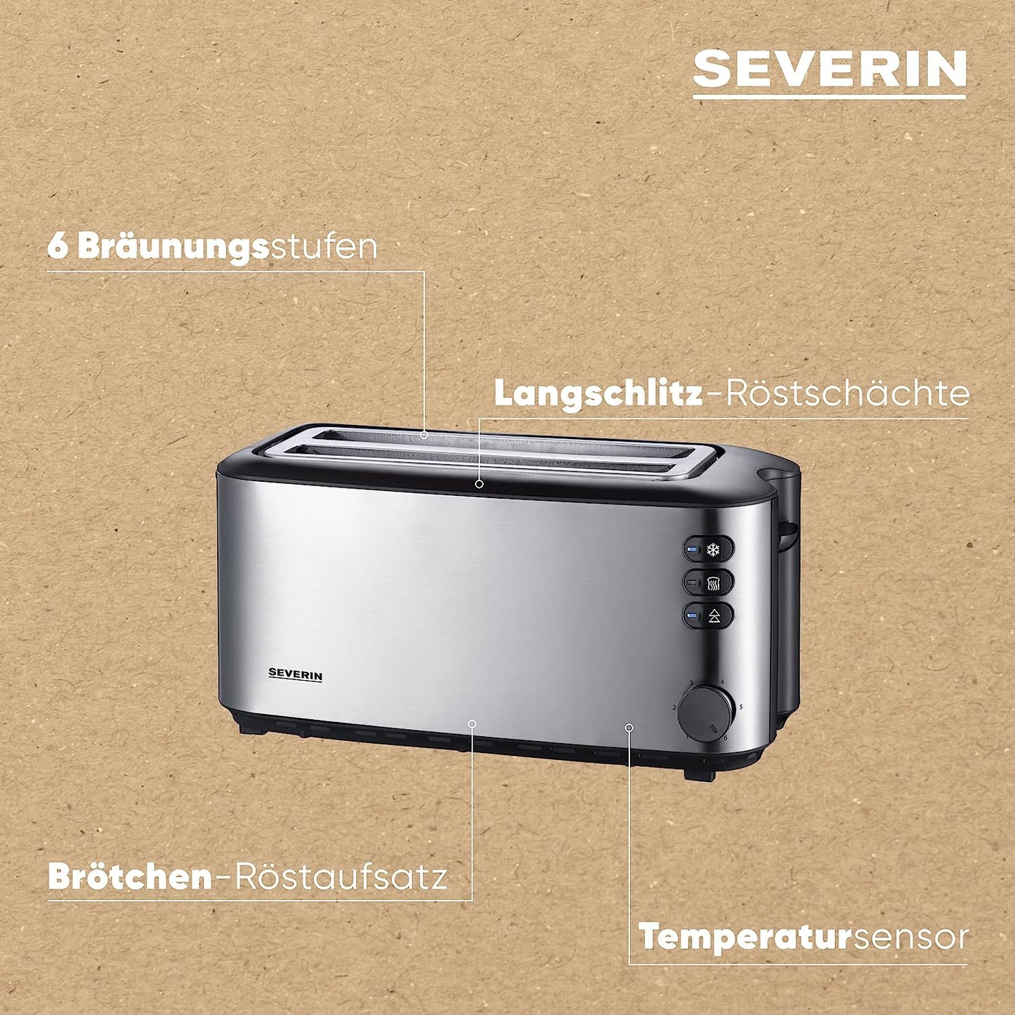 Automatik-Langschlitztoaster AT 2509, Edelstahl