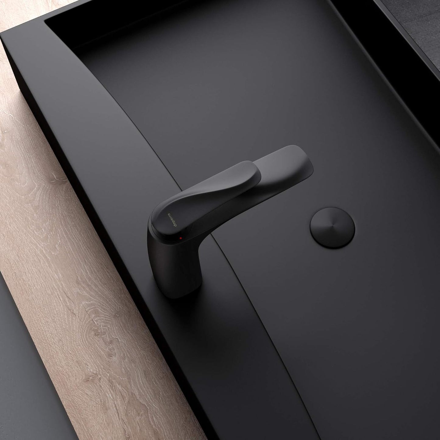 Einhebelmischer Wasserhahn WAM-7201, 16,5 cm Schwarz Matt