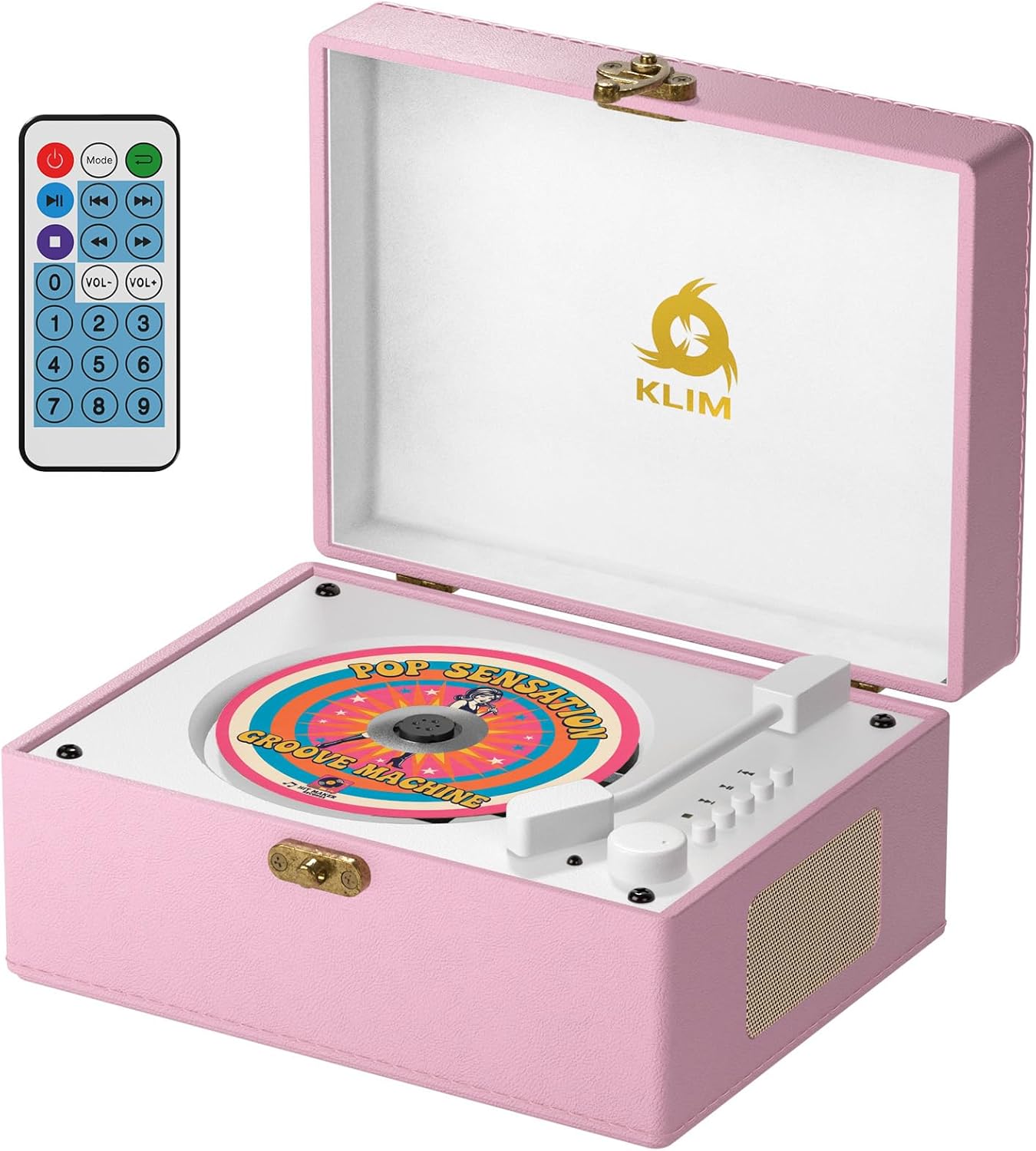 Retro-CD-Player mit Bluetooth und Lautsprecher, Rosa