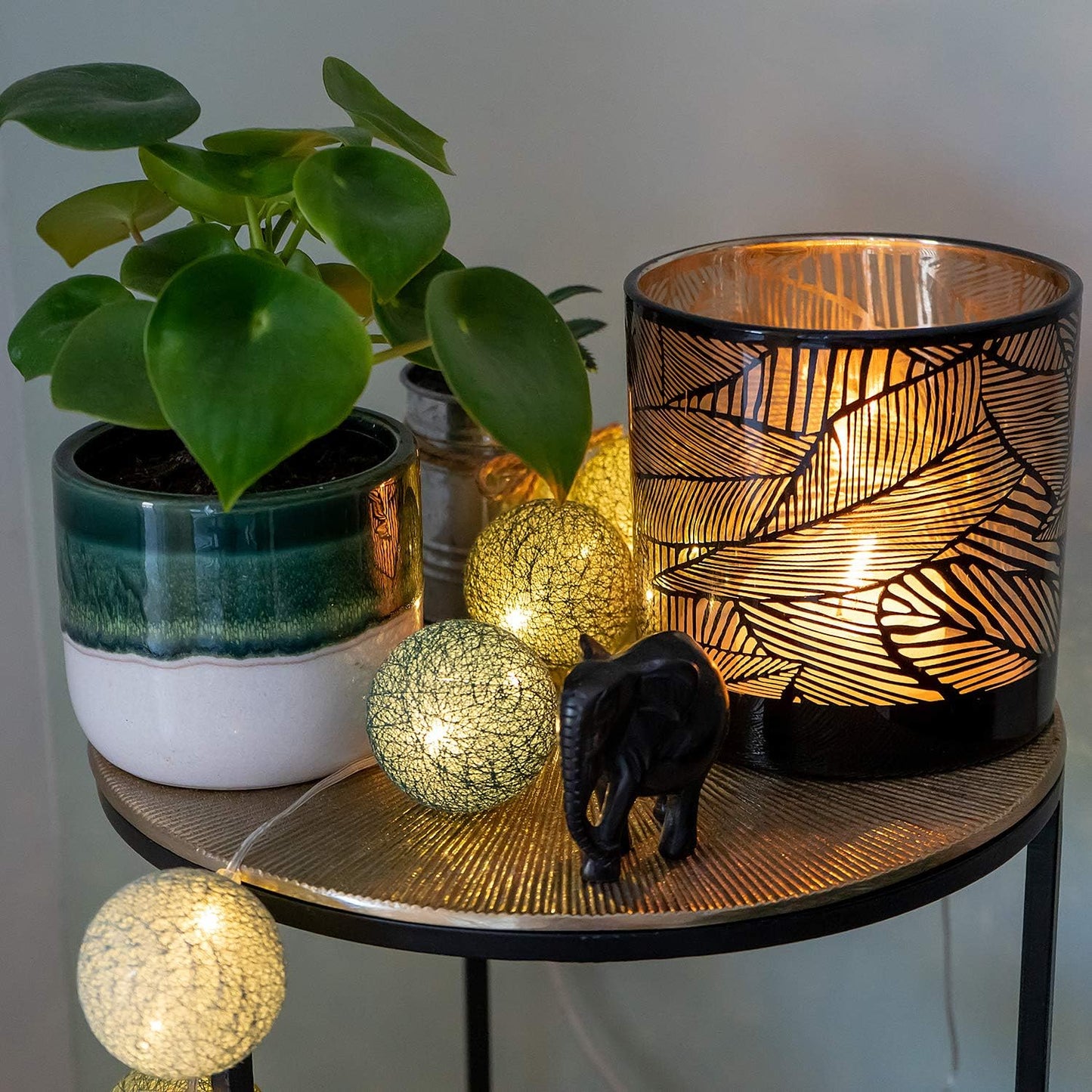 LED Baumwollkugeln, Algengrün 1.6 m