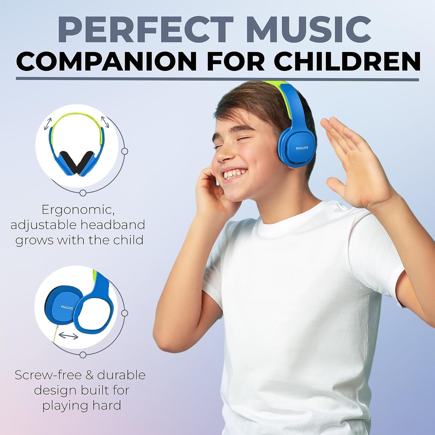 Kinder Over-Ear-Kopfhörer, Blue Wired