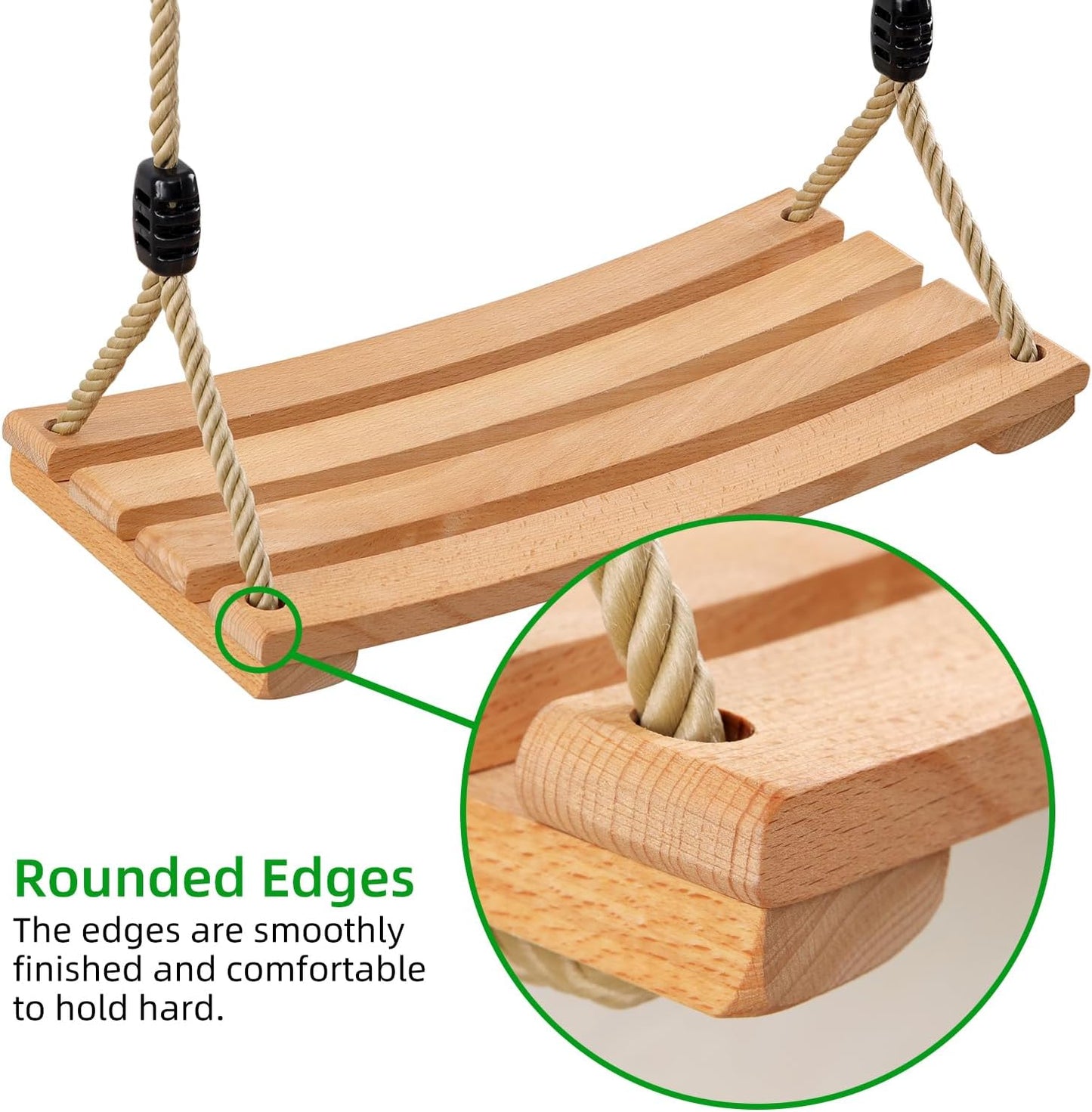 Schaukelsitz mit verstellbarem Seil, Beige 42x20cm