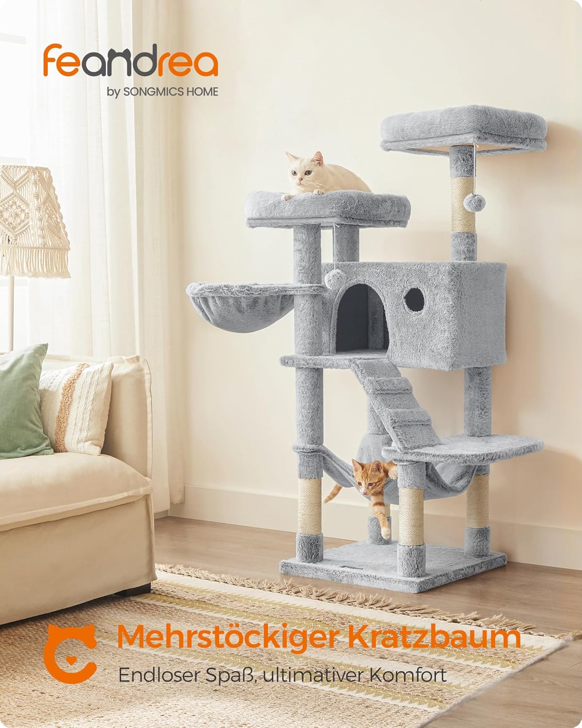Kratzbaum für grosse Katzen, Ombré + Grau + Weiss