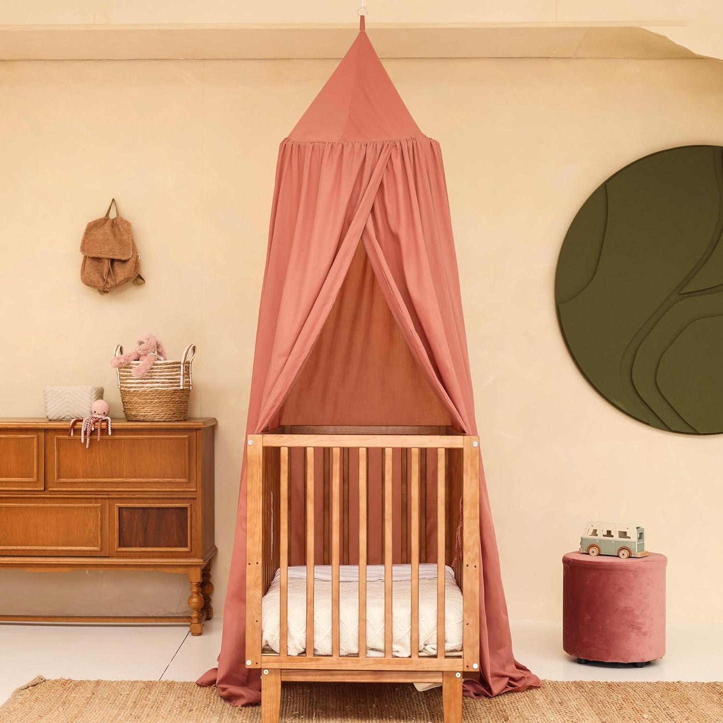Baldachin für Kinderzimmer & Babybett, Altrosa 55 x 240 x 420 CM