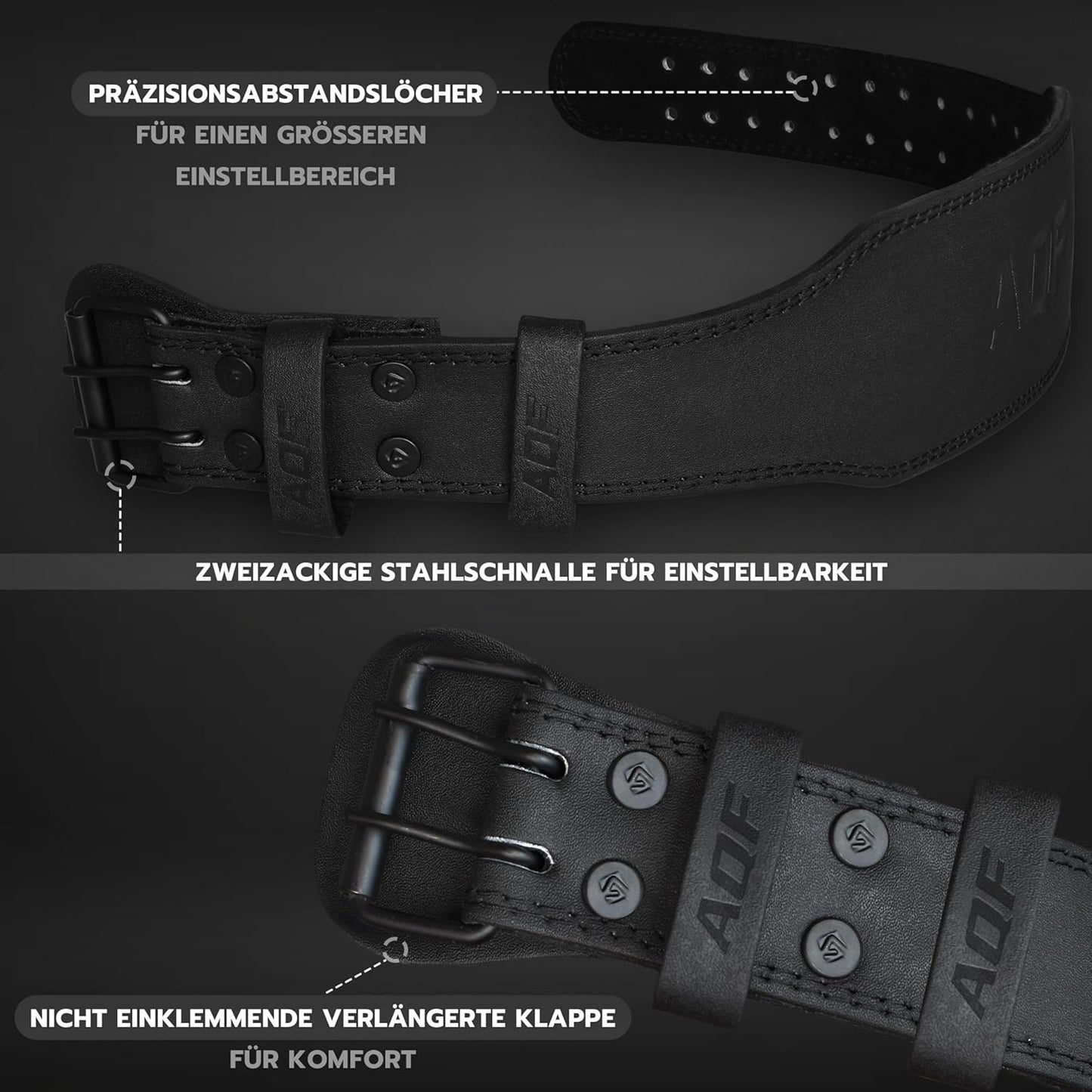 Gewichthebergürtel, Large 32"-36" Mattschwarz 4 Zoll