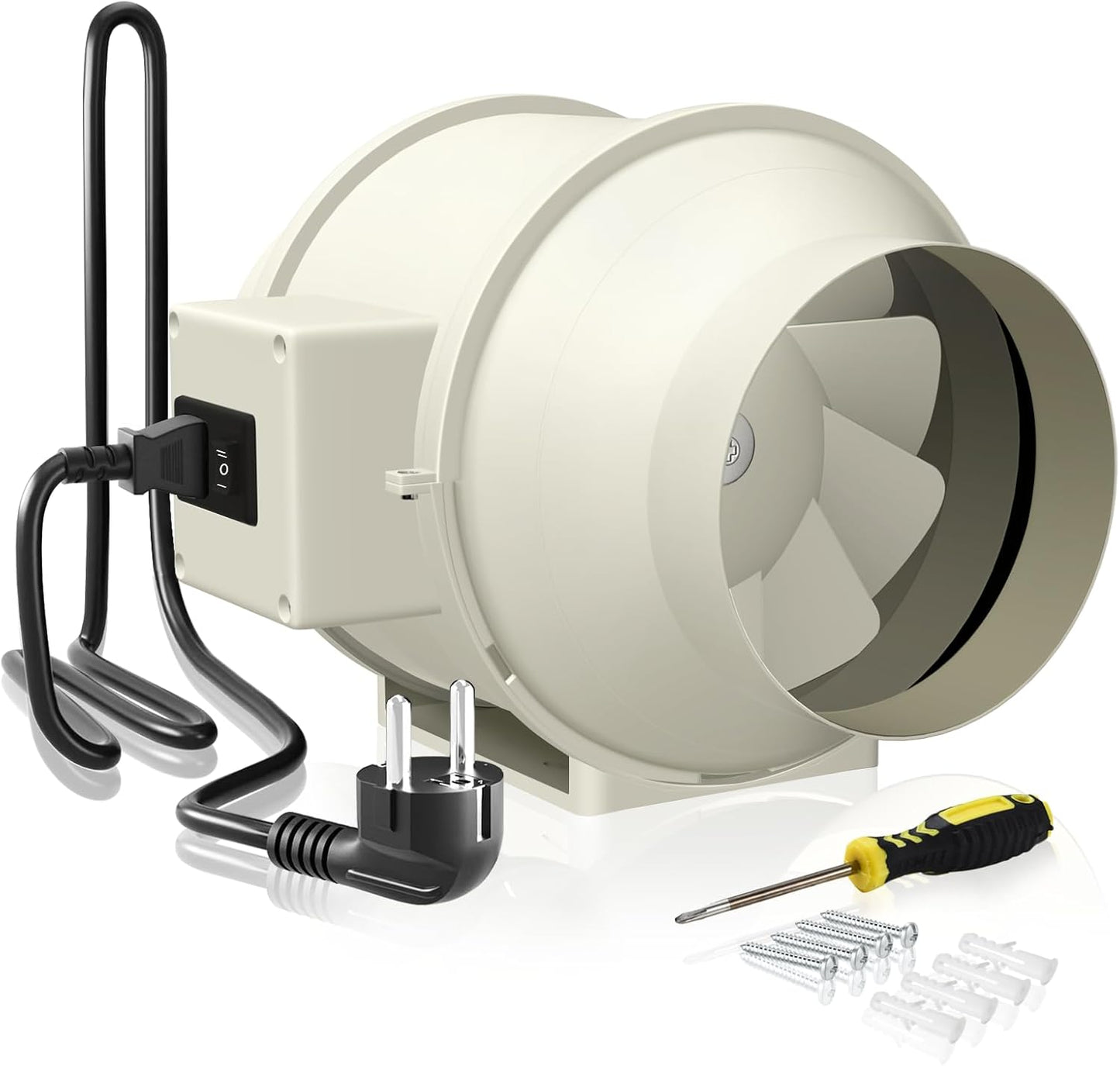 Rohrventilator 125 mm, Weiß 125mm