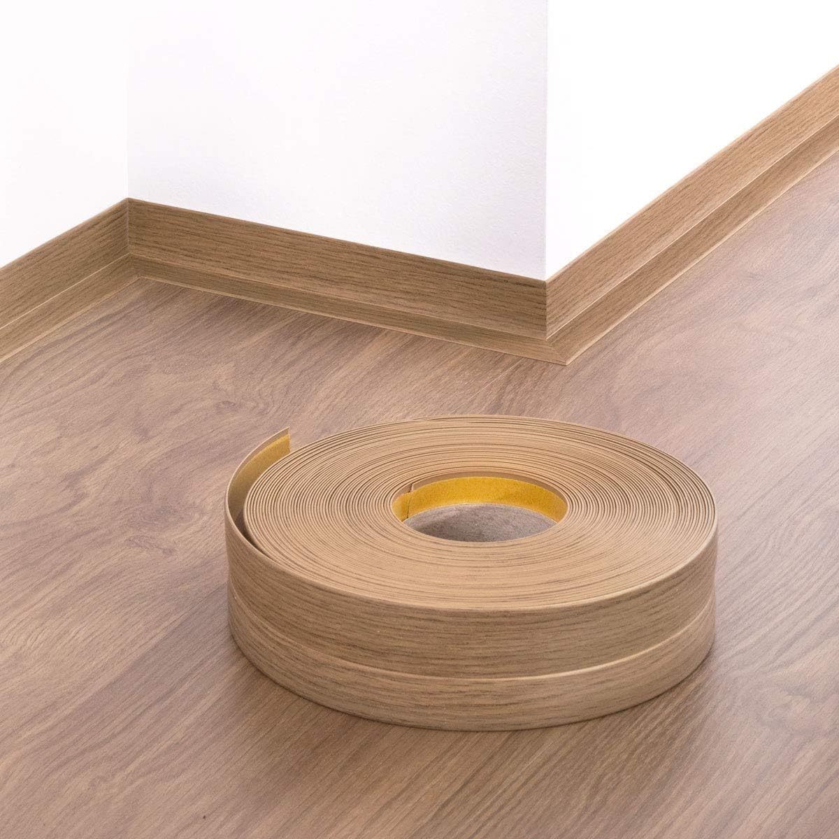 Weichsockelleiste selbstklebend PVC 50x20mm, 25m Eiche Hell