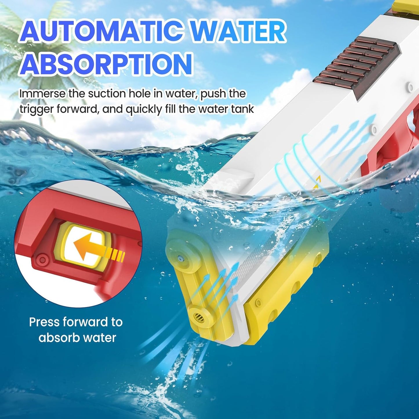 Elektrische Wasserpistole 450 ml, Rot 2
