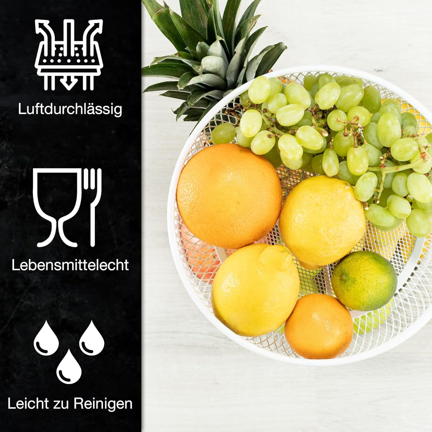 Obst Etagere, Weiss Rund