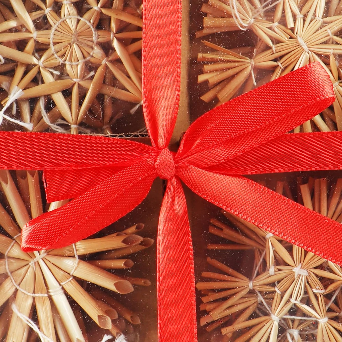 48-teiliges Christbaum-Stroh-Anhänger-Set, Natur 48-teilig
