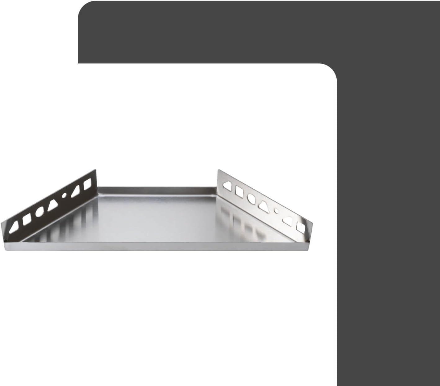 Eck-Duschablage zum Einfliesen, 310mm x 130mm Silber