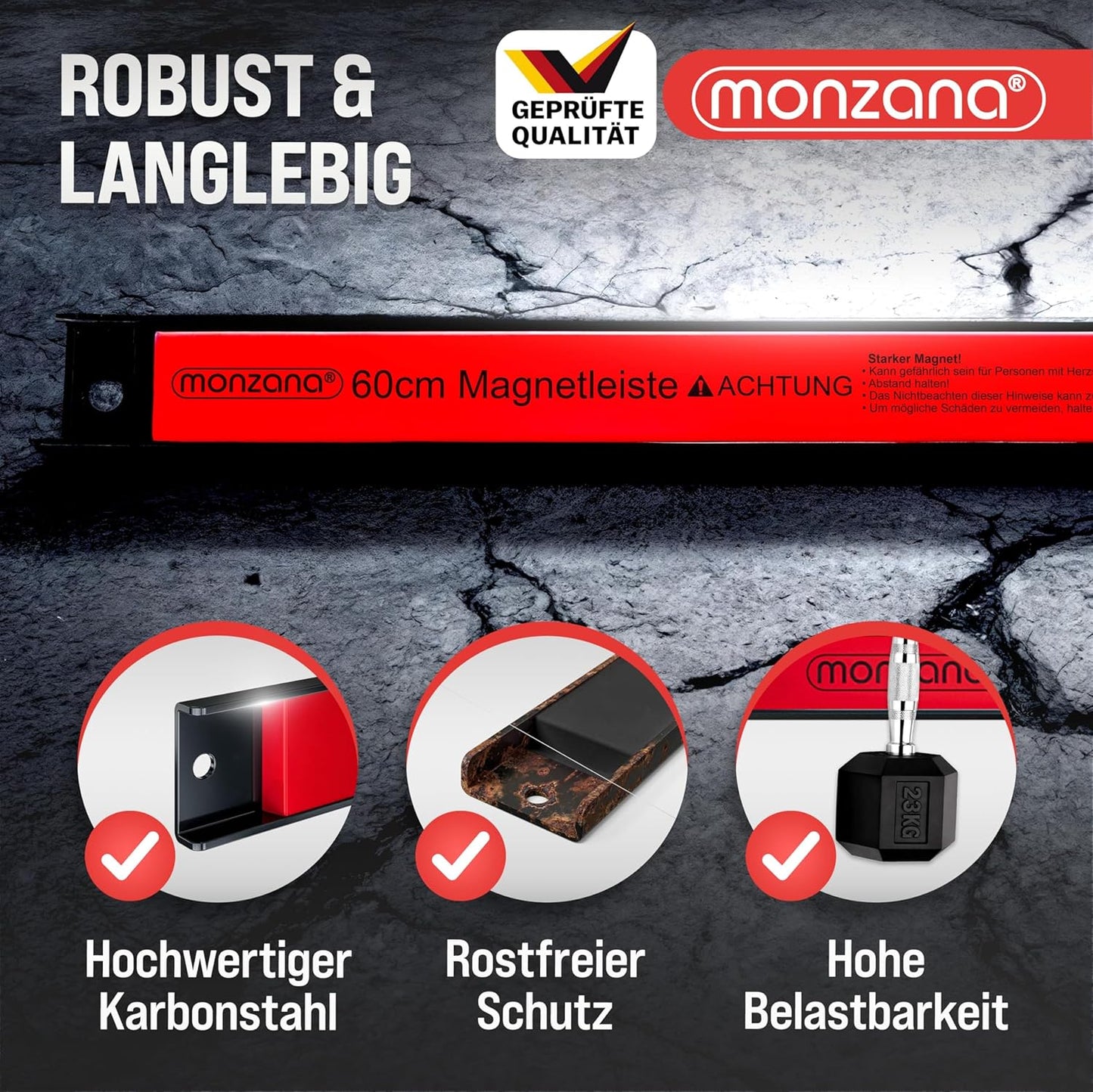 Magnetische Werkzeugleiste, 6 Stk., 6x 60cm