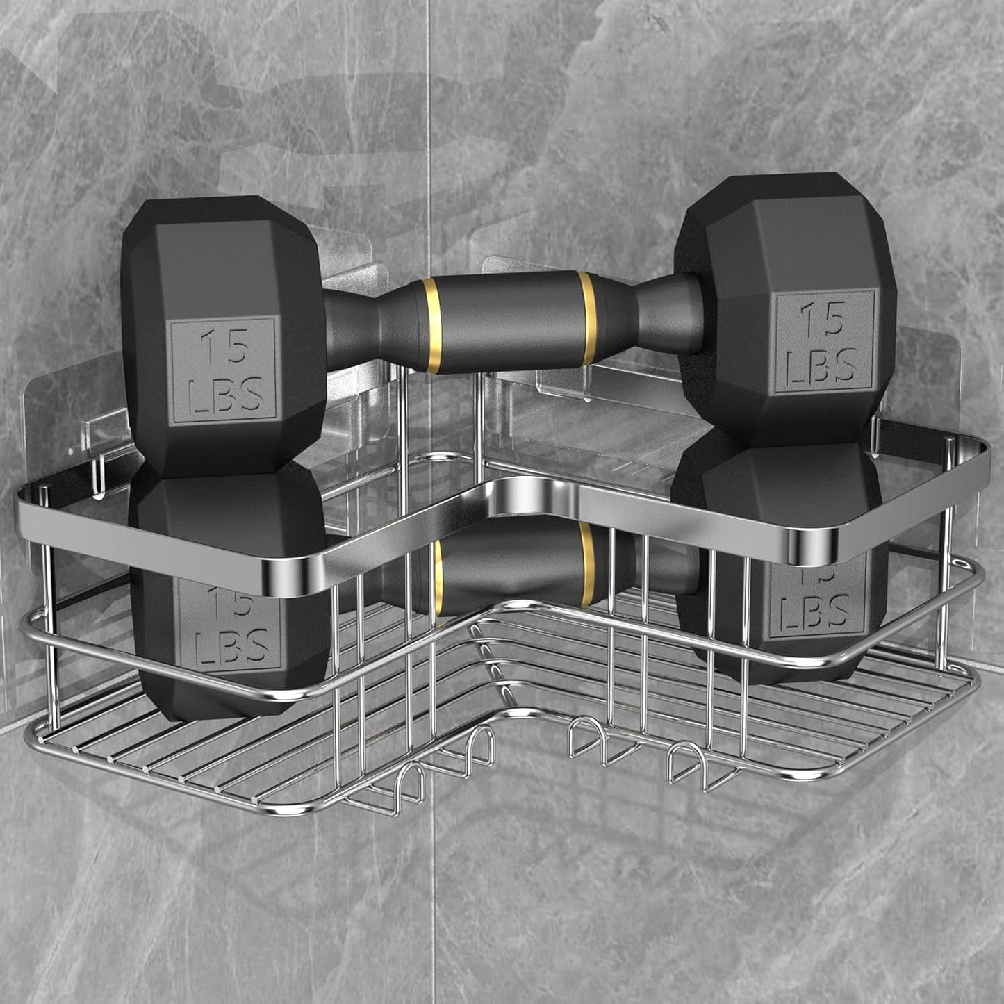 2 x Duschablagen, 2-packs Silber