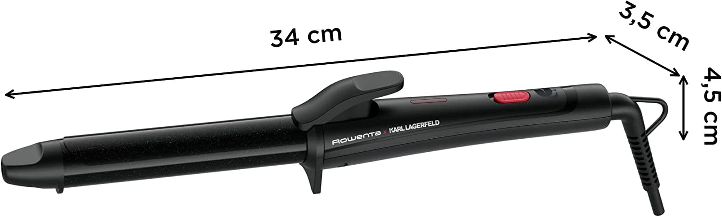 KARL LAGERFELD 25mm Lockenstab CF321L, Schwarz & Rot | 25mm