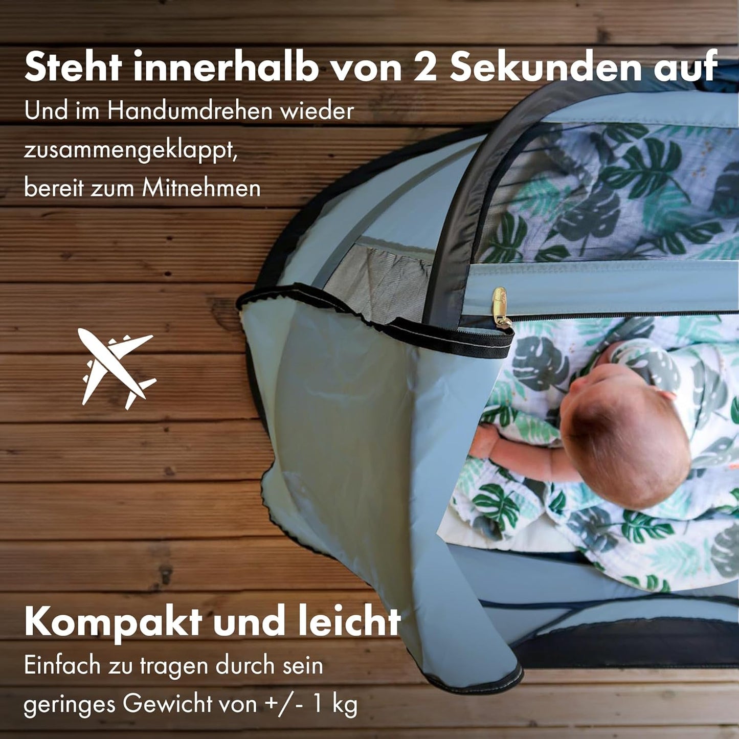 BabyBox Campingbett – Leicht und Faltbar, Blau