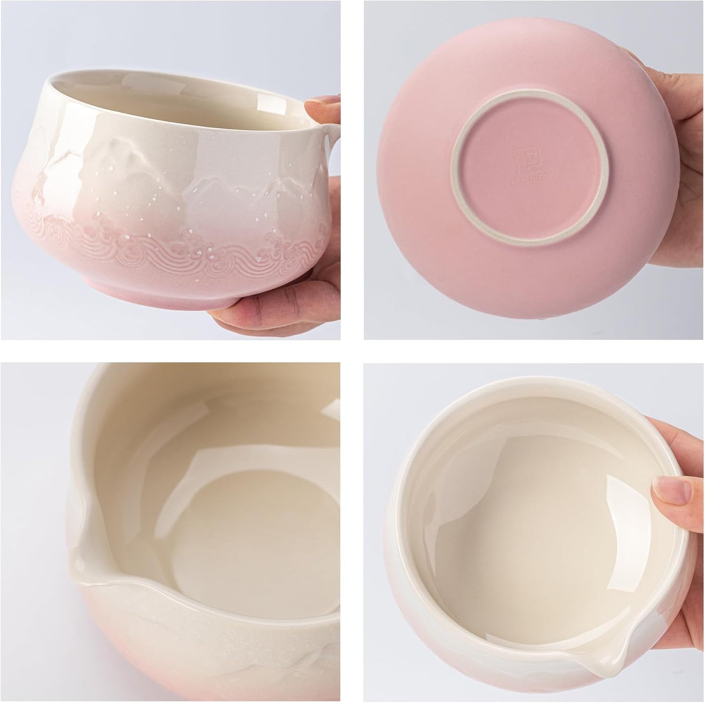 Matcha-Schale und Schneebesen-Halter, Gradient Pink Pro
