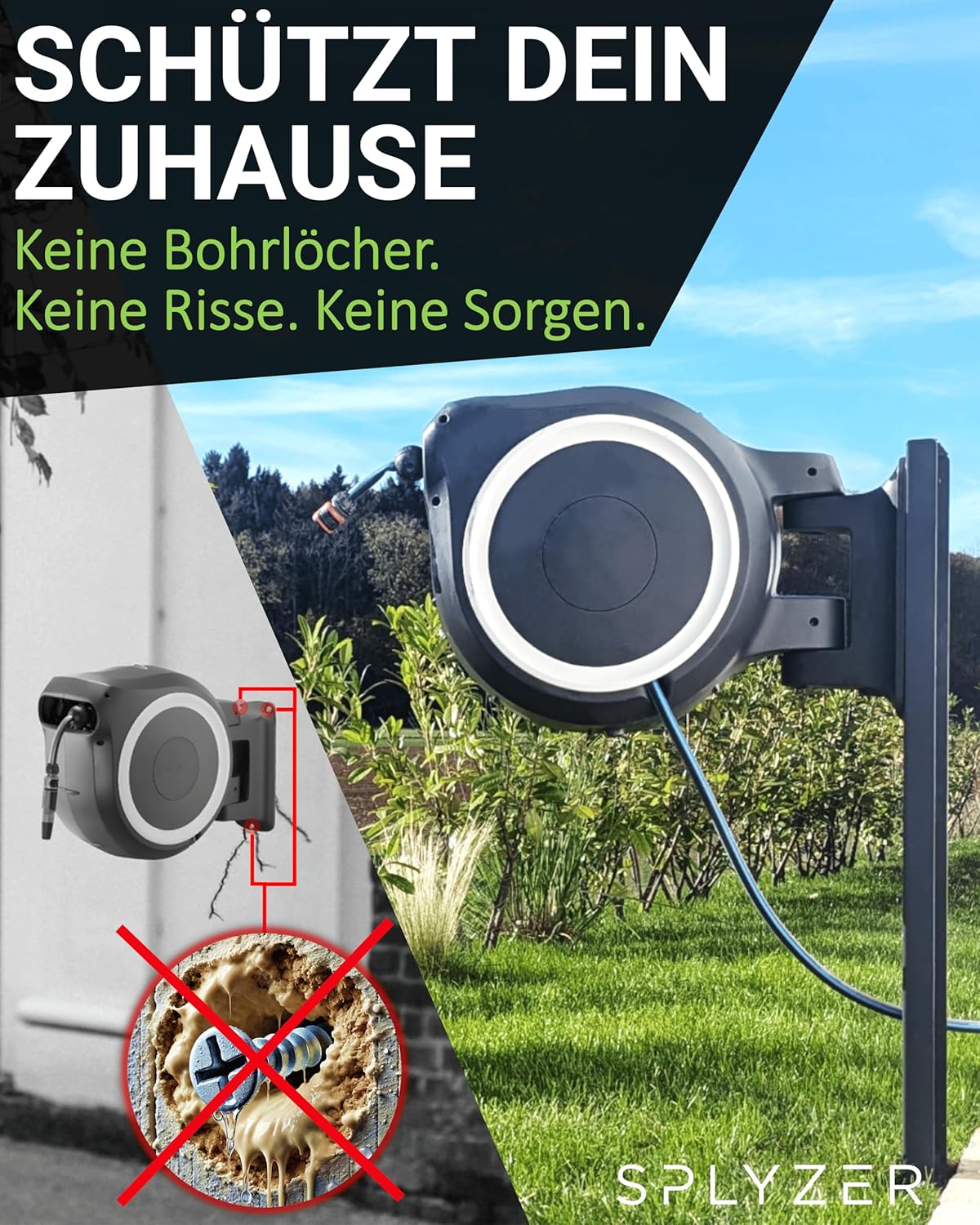 Halterung für Schlauchboxen, Anthrazit (RAL7016)