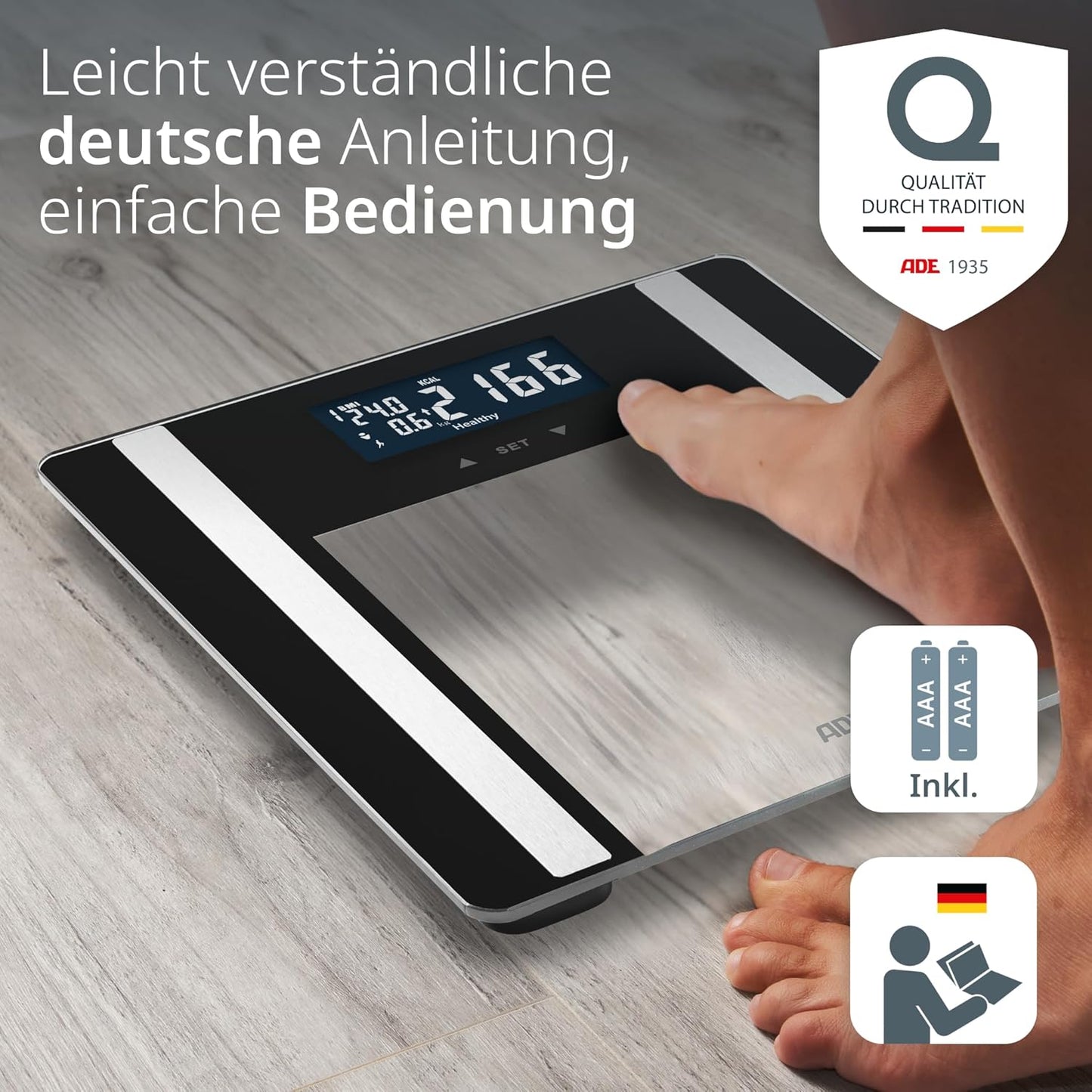 Körperanalysewaage Ines, Schwarz