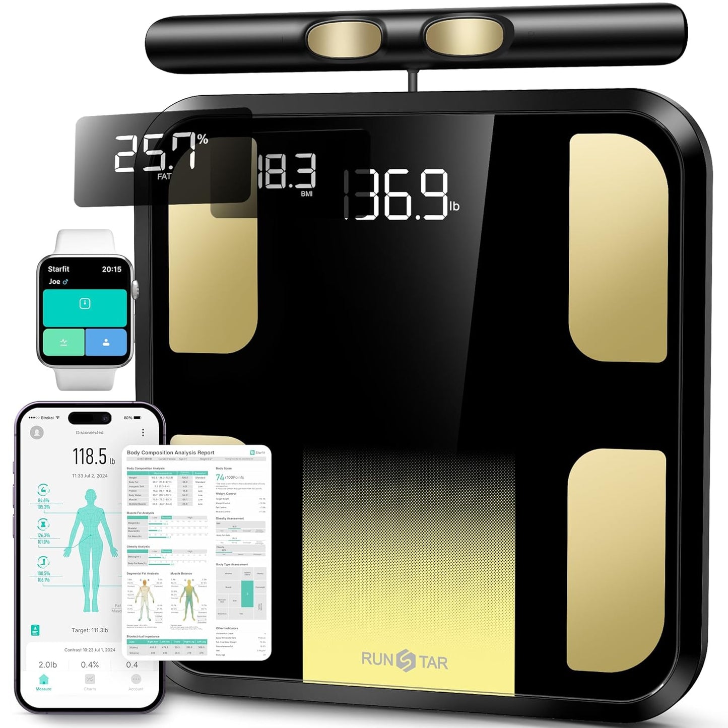 Digitale Körperfettwaage, Schwarzes Gold
