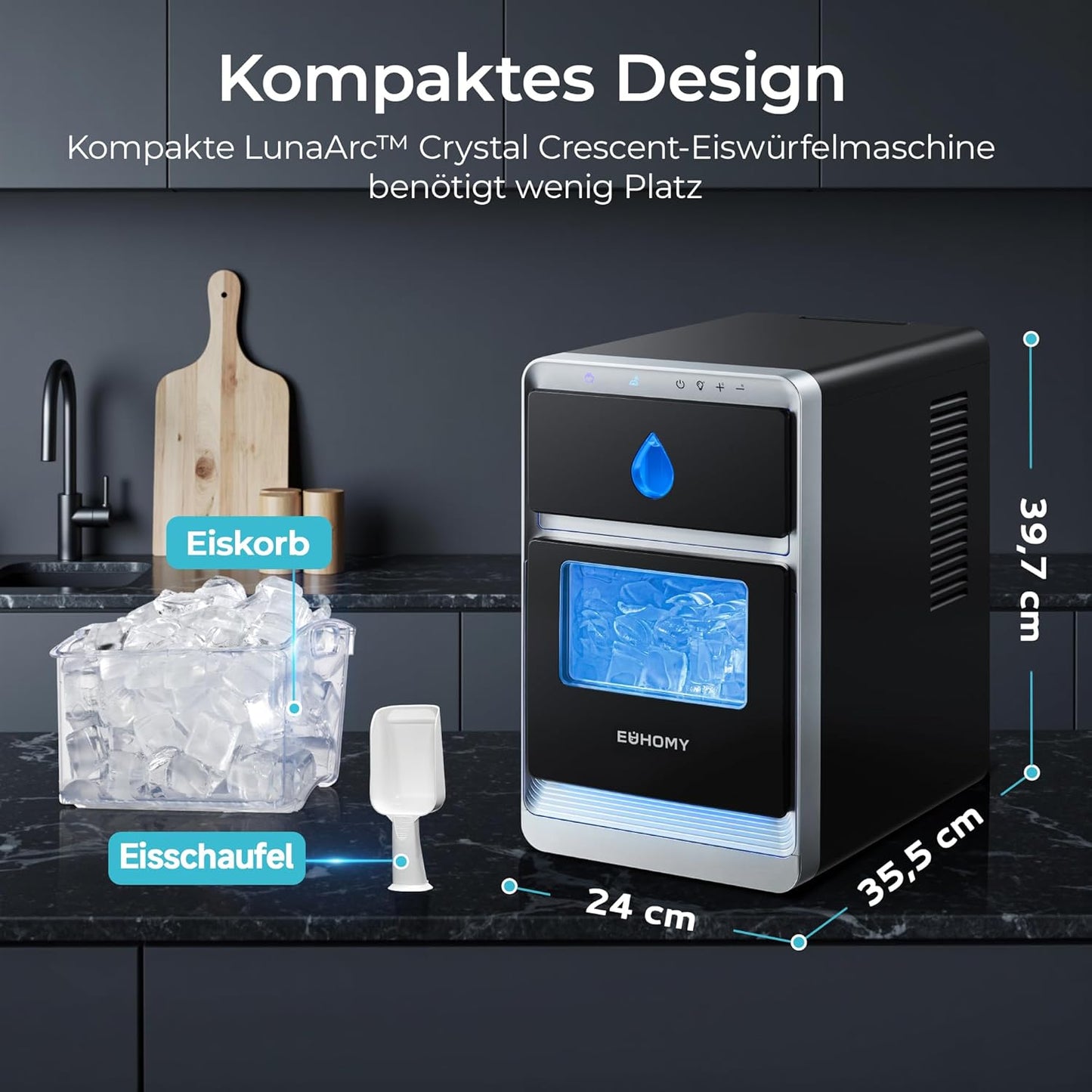 LunaArc Eiswürfelmaschine, 1600 Stück/Tag