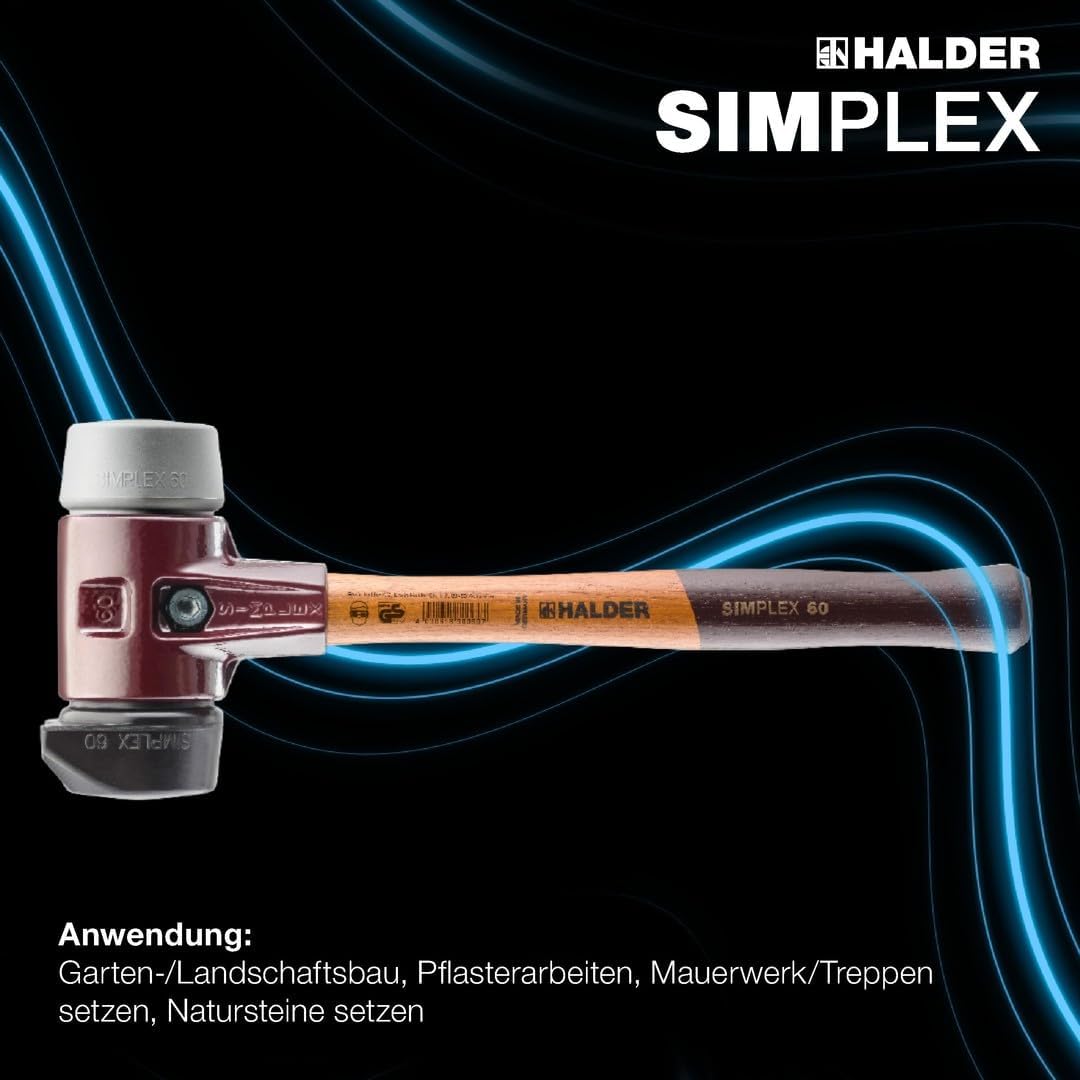 Schonhammer mit Gummikomposition & Holzstiel, 60 Gummikompositionm mit Standfuss & Tpe-mid