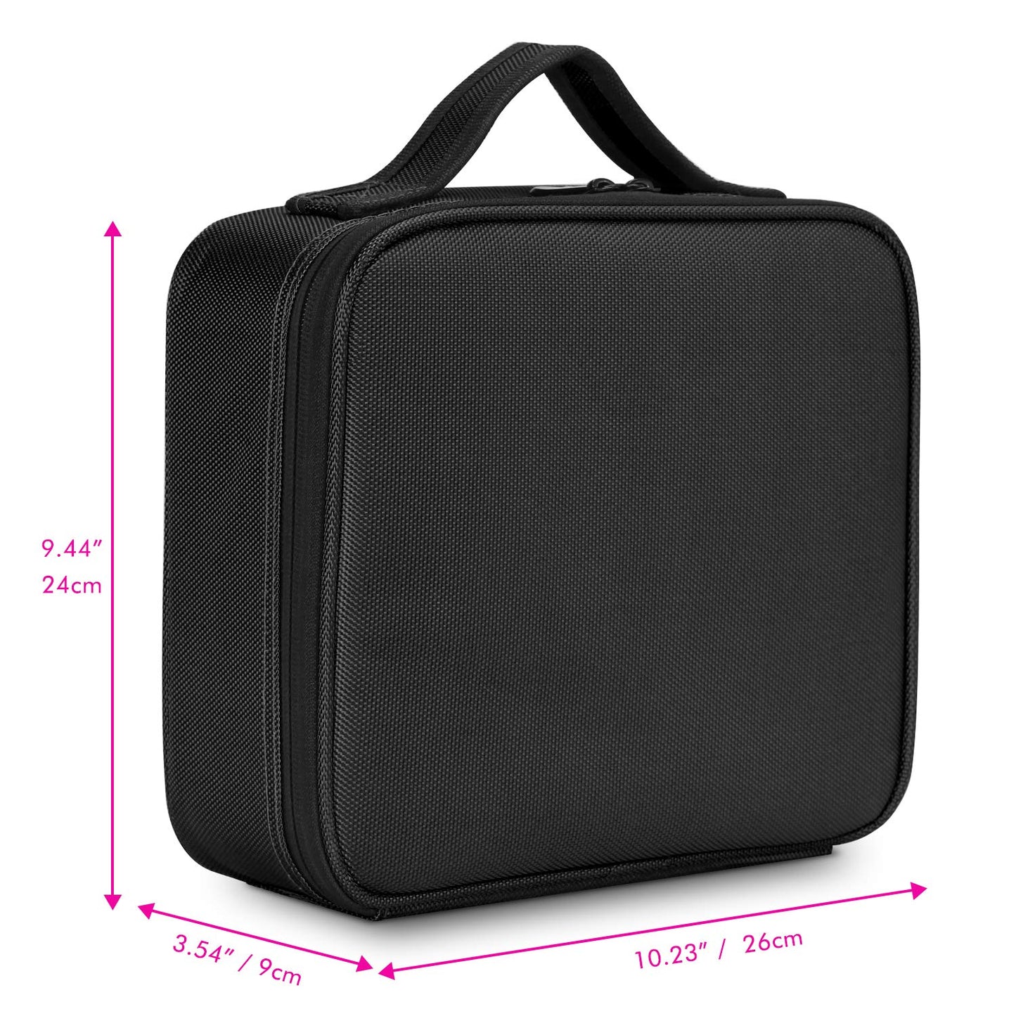 Tragbare Make-Up Kosmetiktasche, Reines Schwarz S