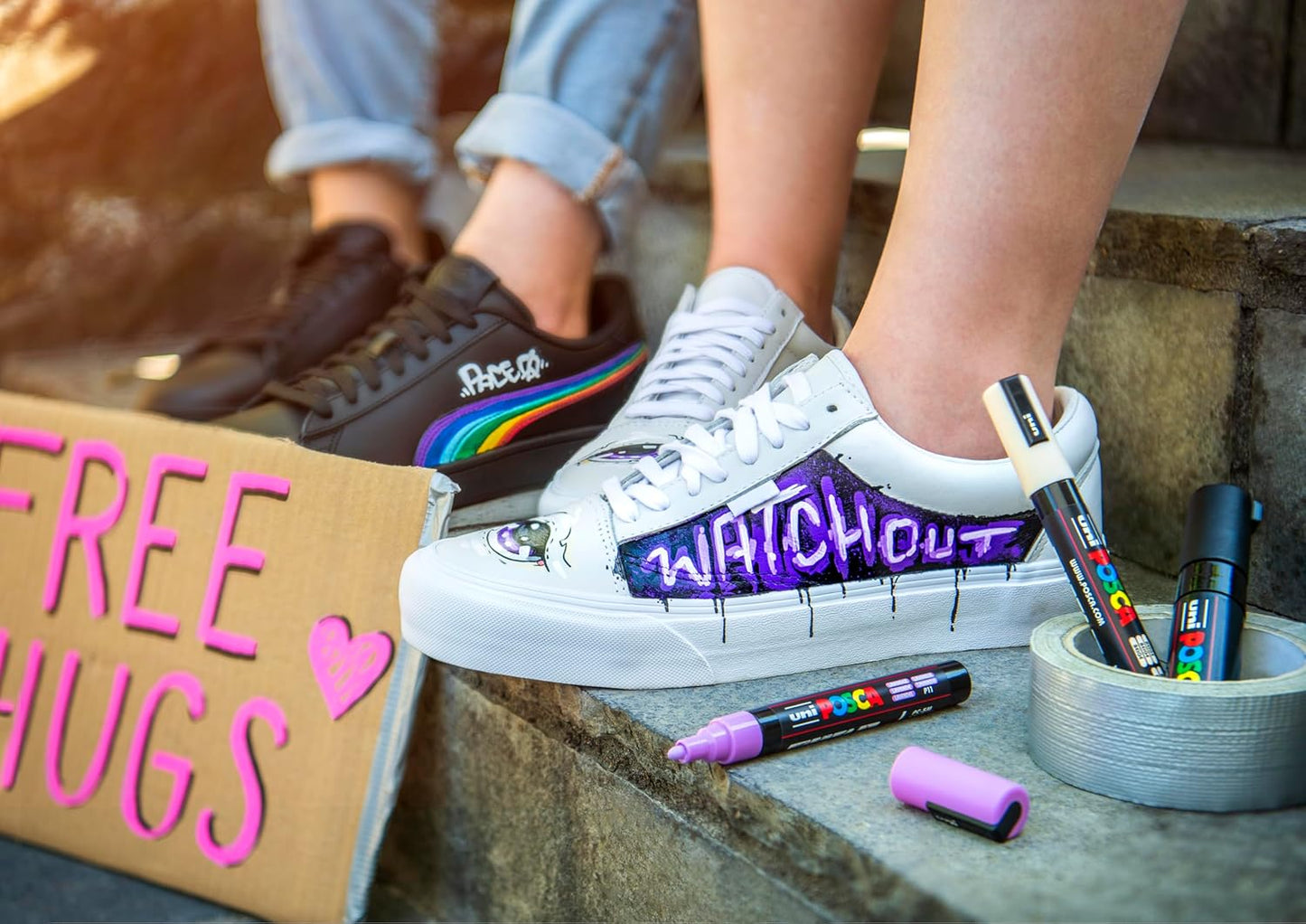 Marker-Set für Sneaker, 8er Set Sneaker schwarz