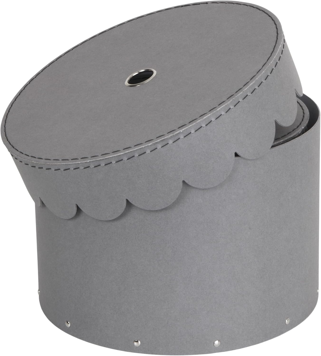 2er-Set Runde Aufbewahrungsboxen mit Deckel, Grau