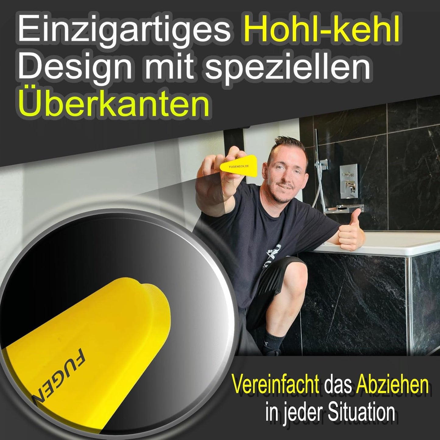 Fugenabzieher Set mit Glättmittel und Anleitung, FUGENECK + Glättmittel Sprühflasche