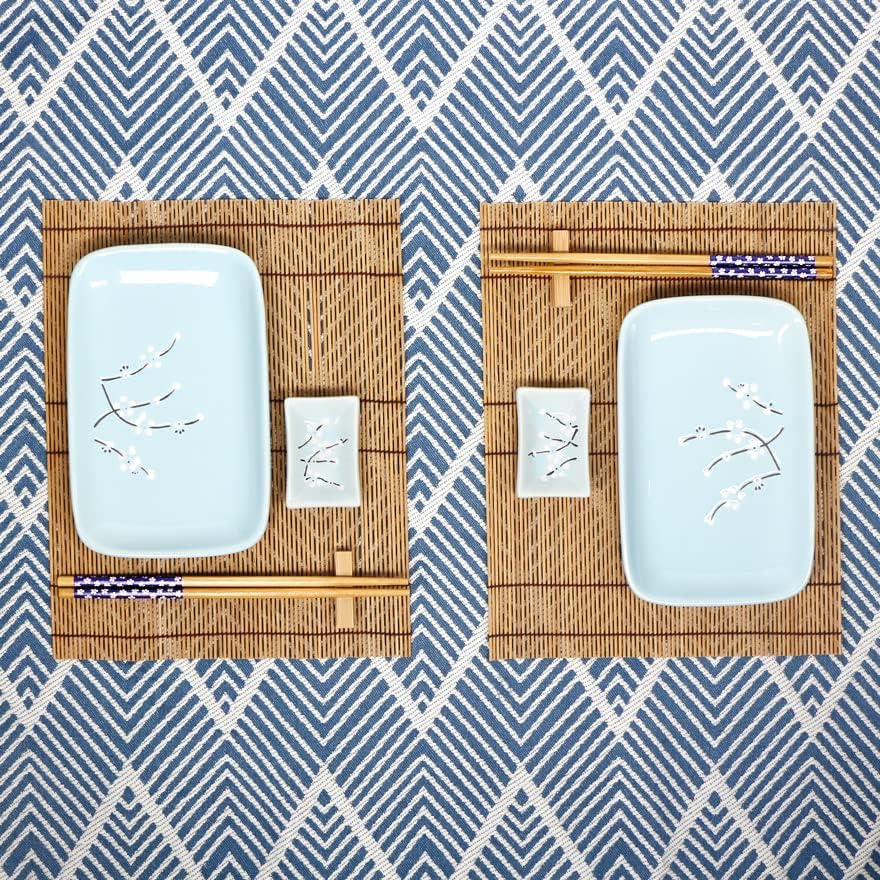 10-teiliges Sushi-Set, Blau