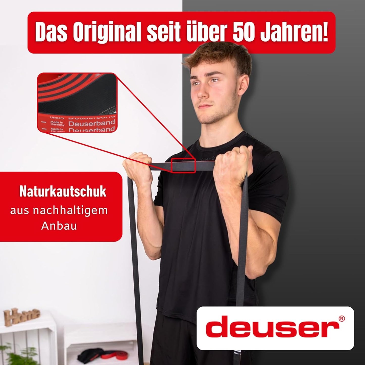 Widerstandsband - Gymnastikband aus Naturkautschuk, Deuserband Original