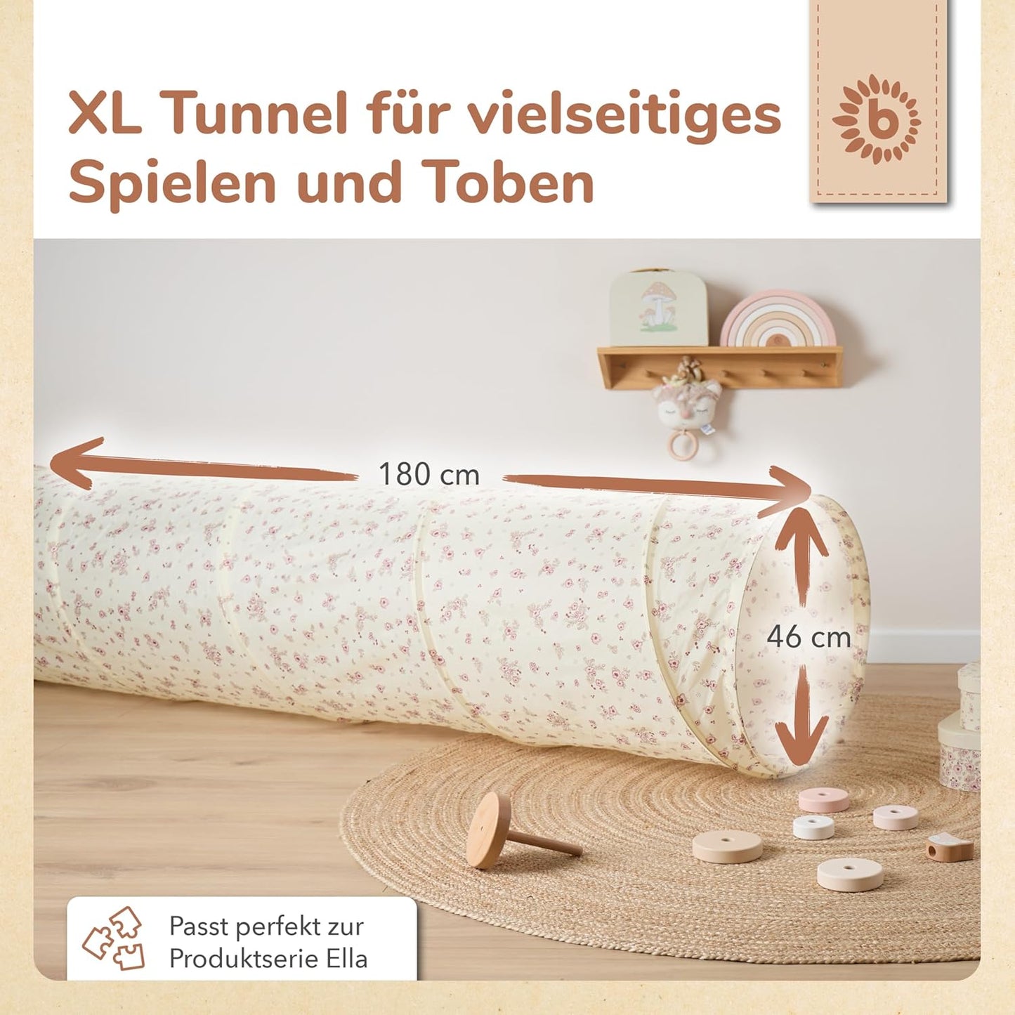Pop Up Spieltunnel Vintage Flowers, Vintage Flowers