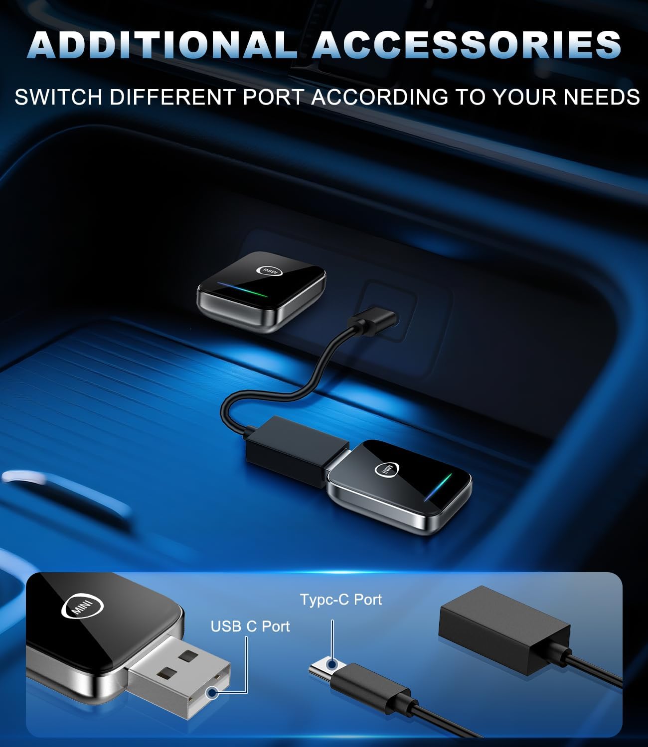 CarPlay Wireless Adapter für iPhone, Silber