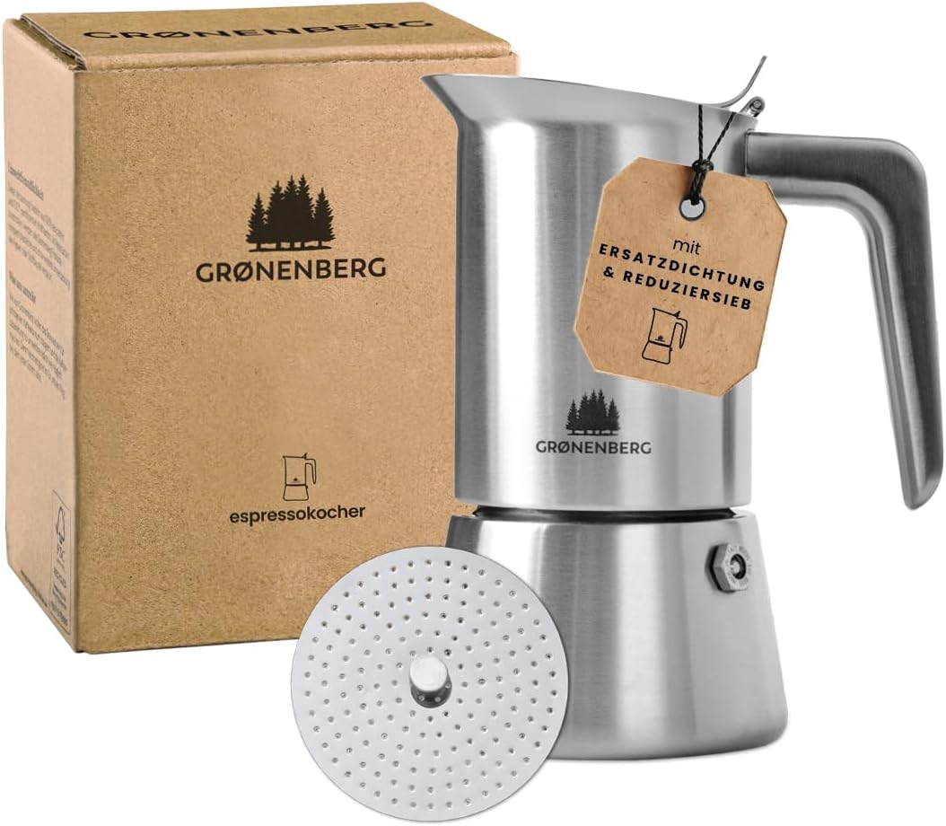 Espressokocher Induktion für 4 Tassen, 4 Tassen (200 ml)
