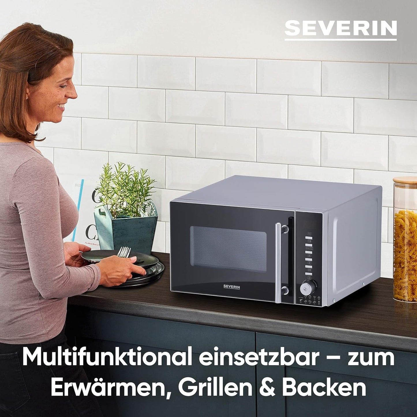 3-in-1 Mikrowelle MW 7773 mit Grill und Heissluftfunktion, 20L, Grill- und Heissluftfunktion
