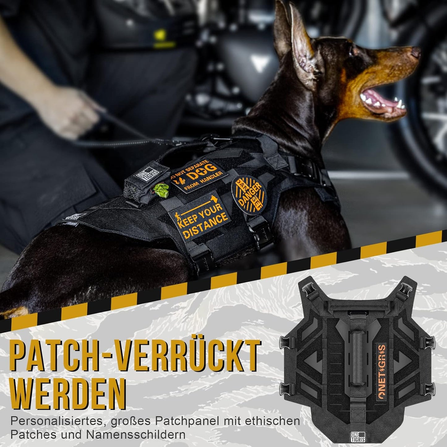 Taktisches Hundegeschirr X Armor, M, Schwarz