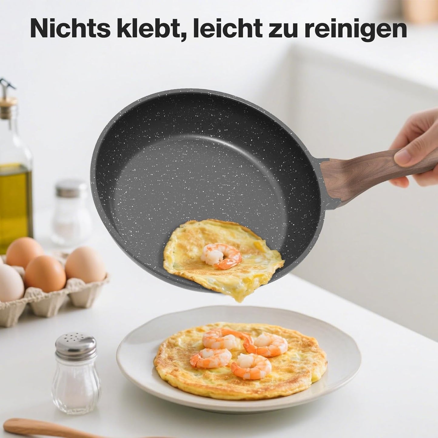 Bratpfanne mit Granit-Antihaftbeschichtung, Grau 20CM