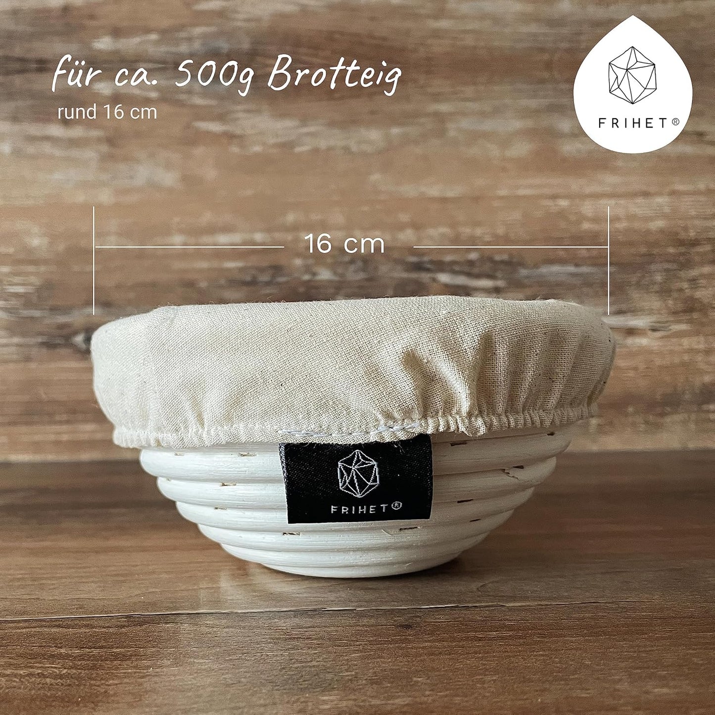 Gärkorb aus Rattan, rund 16cm (0.5kg)